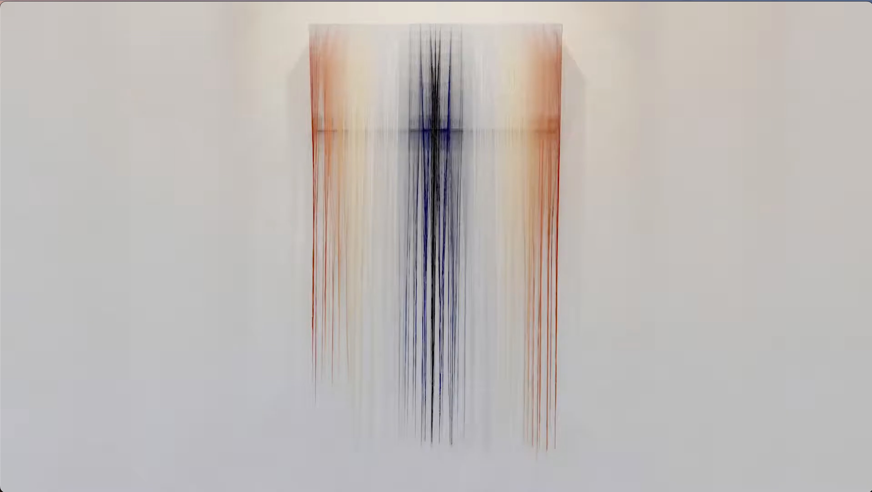 Textile art hangs in the elevator bay at The Independent in Austin, Texas. Art with soft textures and organic forms such as fiber or textile art can be used to create a space that invokes warmth and relaxation.