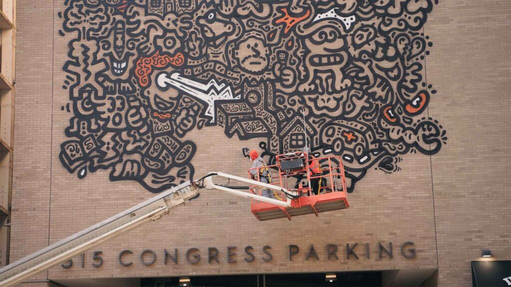 mural-mr-doodle-austin Exterior mural by Mr. Doodle in Austin, Texas