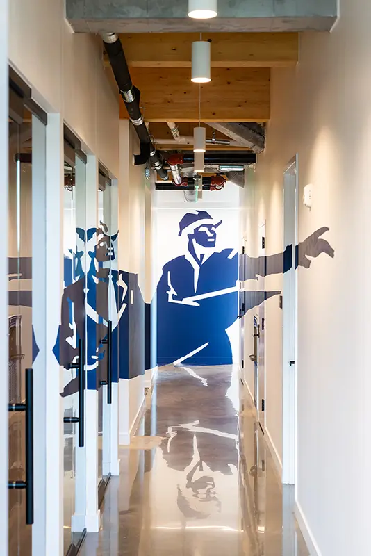 Anamorphic office mural